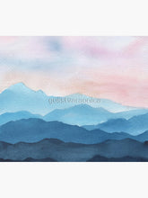 Load image into Gallery viewer, Blue Abstract Mountains Tapestry Wall Hanging Art Decor
