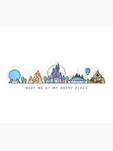 Load image into Gallery viewer, Meet me at my Happy Place Vector Orlando Theme Park Illustration Design Tapestry Wall Hanging Art Decor