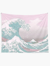 Load image into Gallery viewer, Pastel The Great Wave off Kanagawa Tapestry Wall Hanging Art Decor