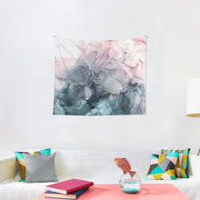Load image into Gallery viewer, Blush and Payne's Grey Flowing Abstract Painting Tapestry Wall Hanging Art Decor