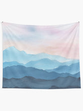 Load image into Gallery viewer, Blue Abstract Mountains Tapestry Wall Hanging Art Decor
