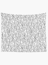 Load image into Gallery viewer, Call Me By Your Name Elios Shirt Faces in Black Outlines on White CMBYN Tapestry Wall Hanging Art Decor
