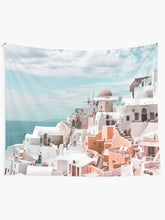 Load image into Gallery viewer, Santorini Oia Greece Tapestry Wall Hanging Art Decor

