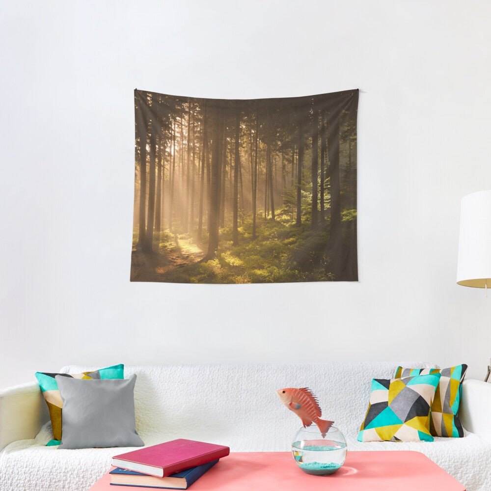Morning forest Tapestry Wall Hanging Art Decor