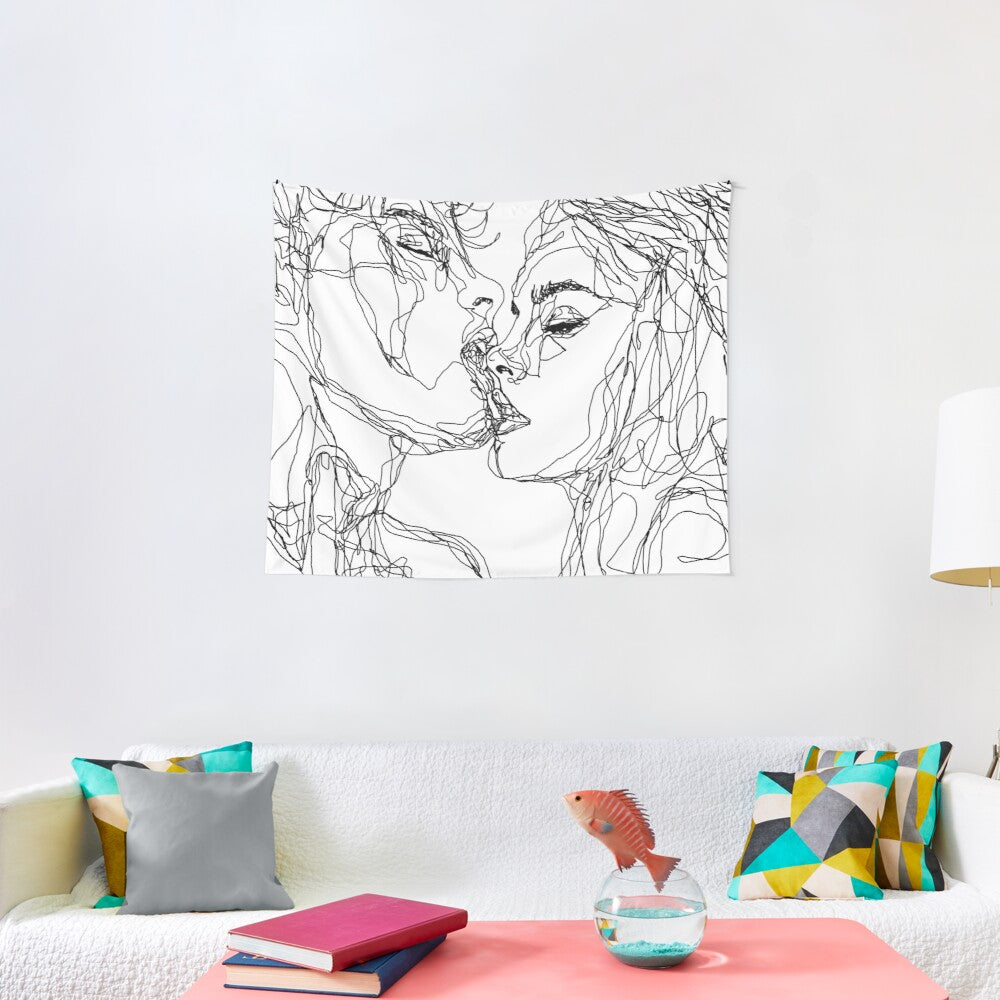 kiss more often (B & W) Tapestry Wall Hanging Art Decor